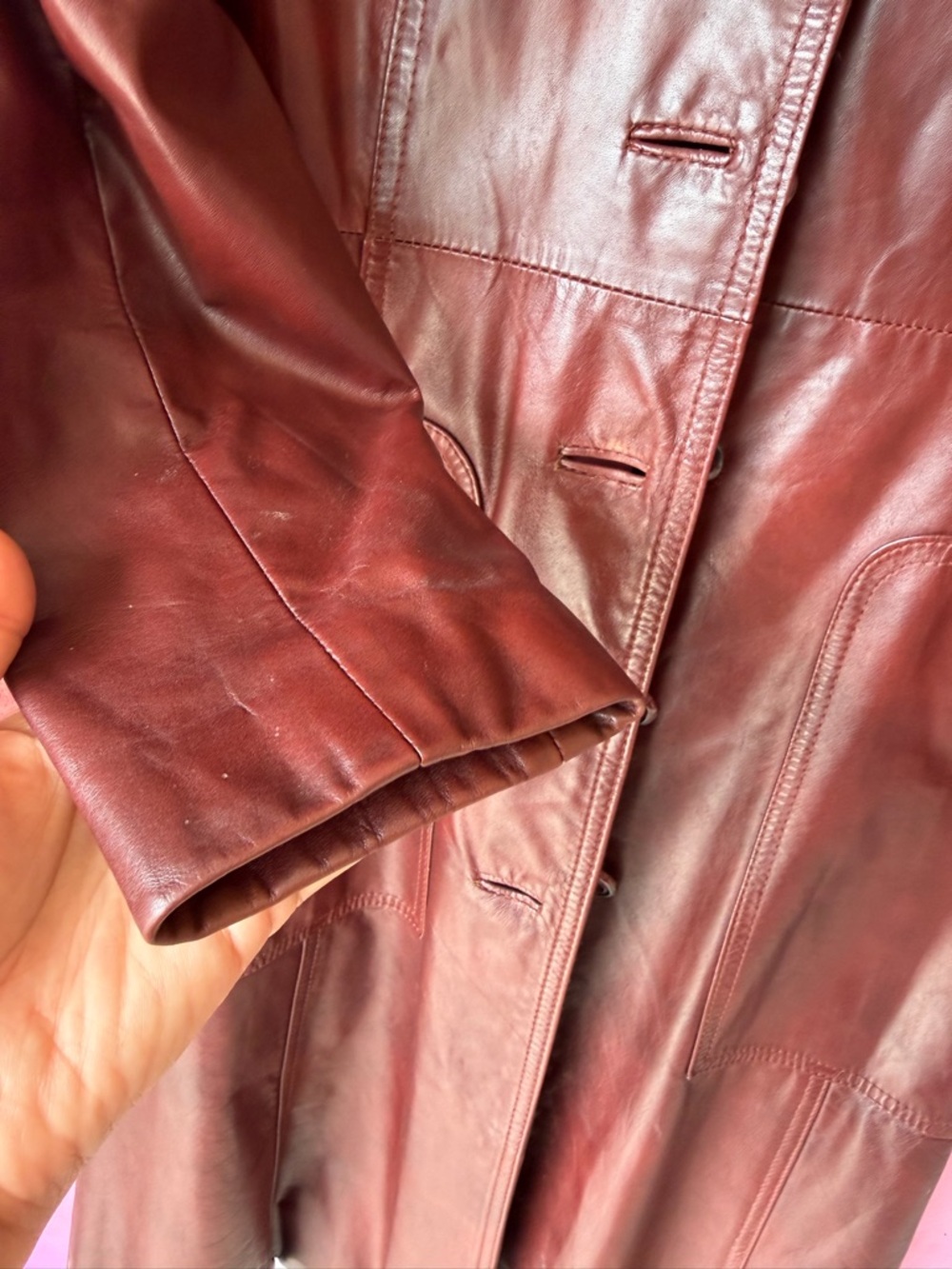 Vintage Wilsons Burgandy Leather Jacket - Picture 9 of 13